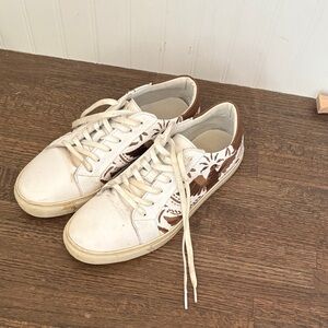Brown and White Women's Sneakers
